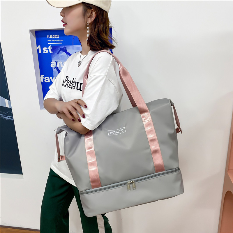 短途旅行包女独立鞋位行李袋大容量旅游出门多功能可套拉杆收纳袋