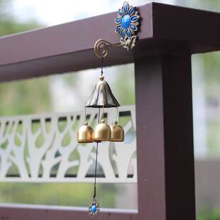 昱珀九叶铃莲复古纯铜风铃挂件铜铃铛家居M饰品声音好听样式好看