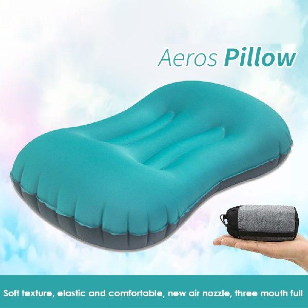 网红Ultralight Inflatable PVC Nylon Air Pillows Hiking Sleep
