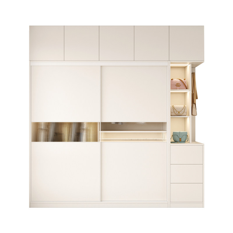 现代简约移门g推拉门组合衣柜卧室家用儿童到顶收纳衣橱小户型定