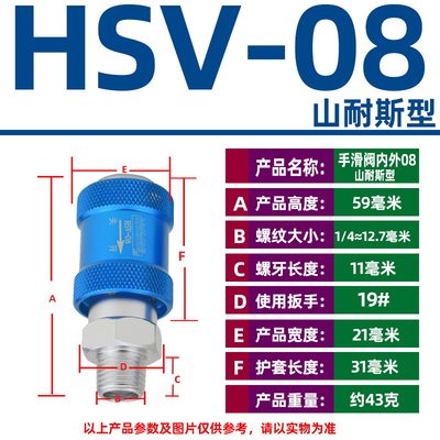 极速品质精良手滑阀滑动开关手推阀机械阀HSV-06、08、10、15