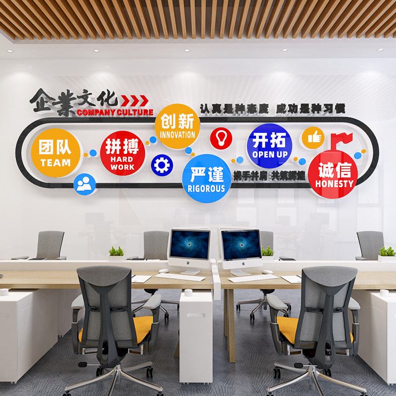 办公室背景墙装饰布置企业文化墙贴纸公司会议室形象励志标语口号,家居饰品,文化墙贴,淘宝优惠券,粉丝福利购,淘宝优惠卷