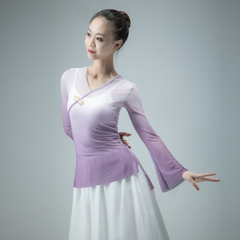 现货古典舞身韵i纱衣舞蹈练功服中国舞艺考渐变女上衣芭蕾演出表
