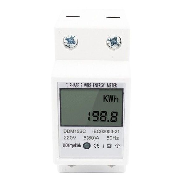 Digital fEnergy Meter 1 Phase 2 Wires 5(80)A Din Rail