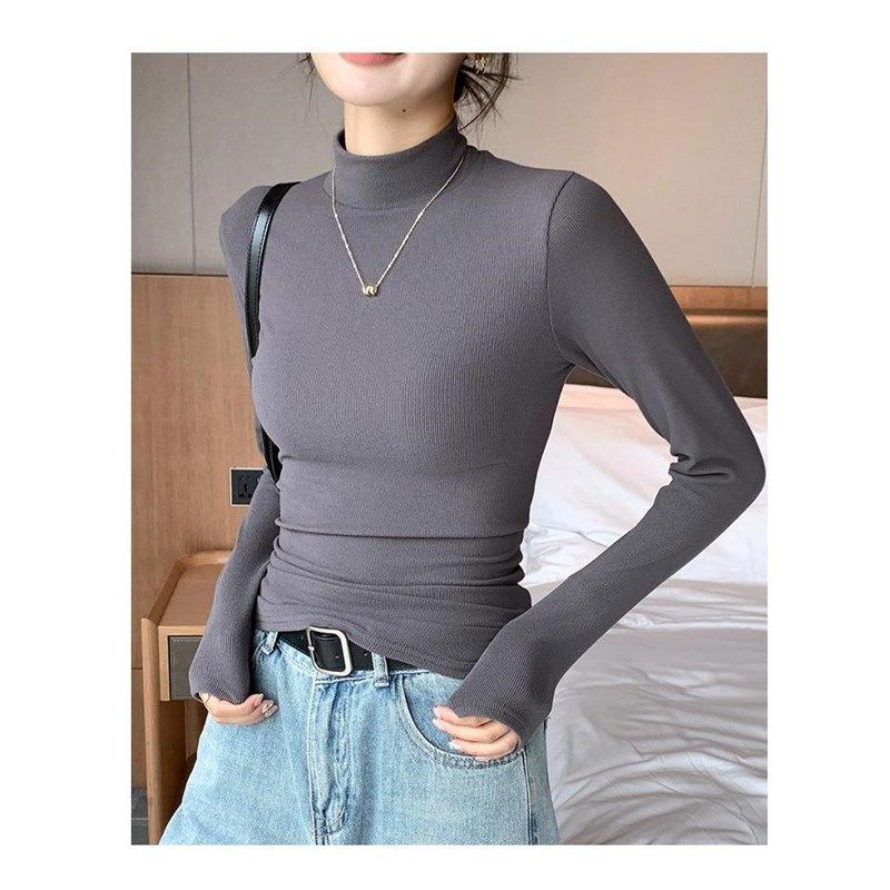 法式螺纹半高领打底衫女内搭秋冬季洋气黑色中领长袖,收纳整理,衣物收纳袋,淘宝优惠券,粉丝福利购,淘宝优惠卷