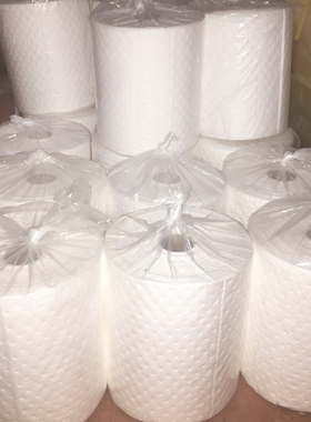 工业吸油卷 吸油毡 吸附棉 吸油毯白色压点2/3/4/5mm专Z业溢油卷