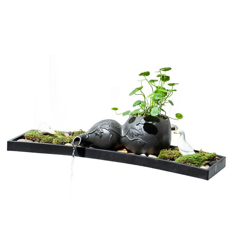 庭院室内古法鱼缸水缸养鱼造景水景陶瓷葫芦循环过滤流水器摆件,家居饰品,流水摆件,淘宝优惠券,粉丝福利购,淘宝优惠卷