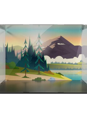 21338A形木屋展示盒透明亚克力防尘罩积木收纳盒角码安装免