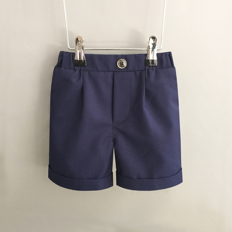 儿童西裤夏季男童黑色西装裤中小童小学生校裤演出服短裤子休闲裤