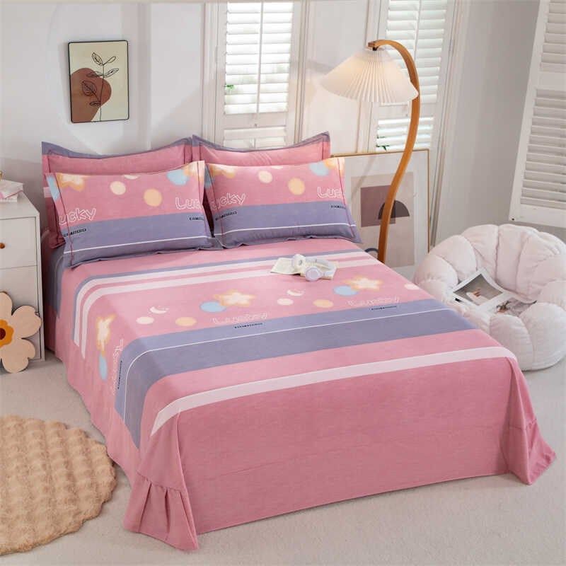 简约加厚全棉床单圆角花边款磨毛学生宿舍被单枕套三件套,床上用品,床单,淘宝优惠券,粉丝福利购,淘宝优惠卷