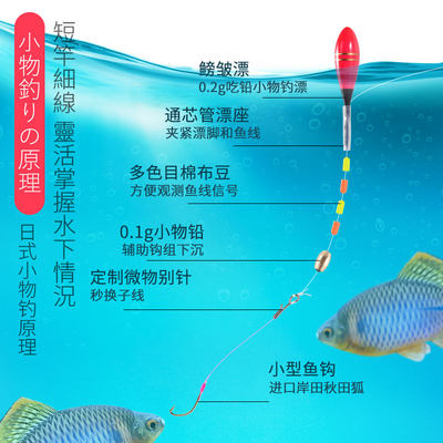 日式溪流小用线组小鱼克星钓鳑鲏石斑专物秋田狐钓成组品绑好鱼钩