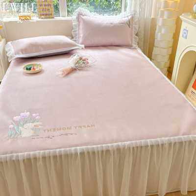 冰丝凉席床裙款三件套夏天可机洗2023新J款冰丝床单夏季空调软席,床上用品,冰丝席,淘宝优惠券,粉丝福利购,淘宝优惠卷