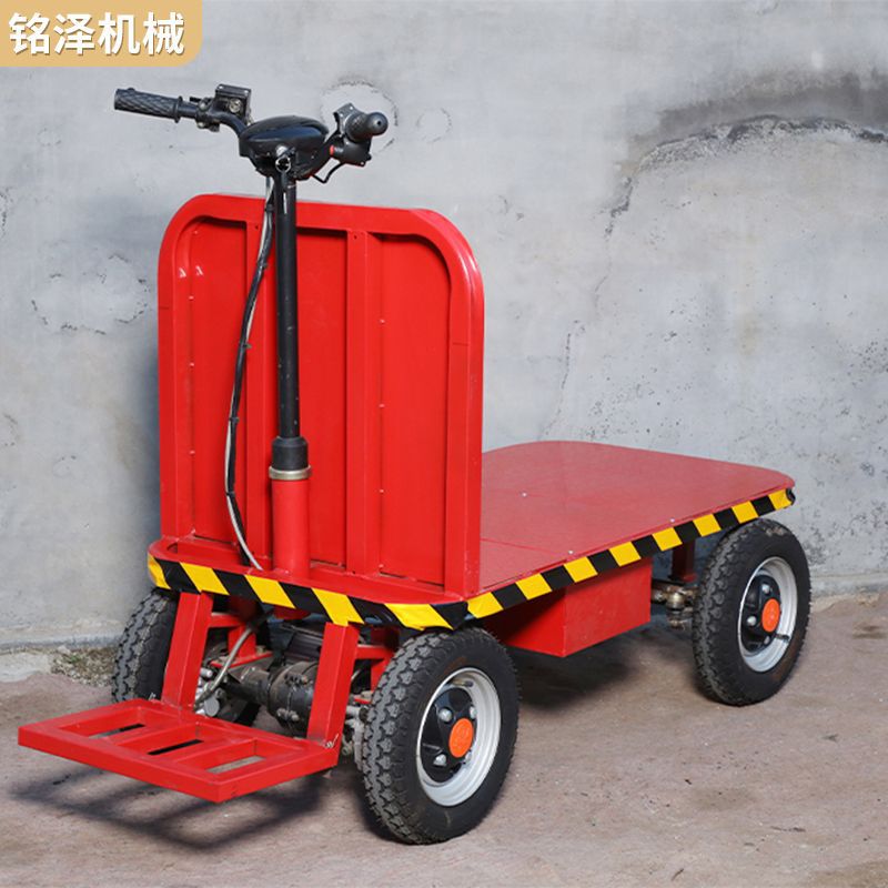 站立平板运输车 电动手推拉砖平板车 小型搬运工具仓库物流手推车