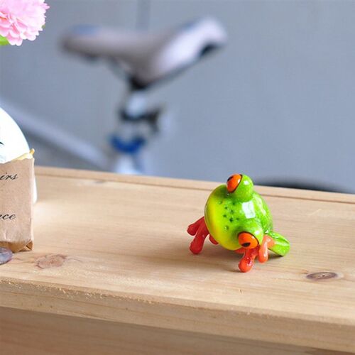 Resin 3D Craft Frog Figurine Decoration Ornat Statue Miniatu