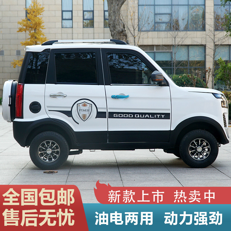 网红新款全封闭新能源电动汽车成人四轮代步车家用油电两用电瓶车