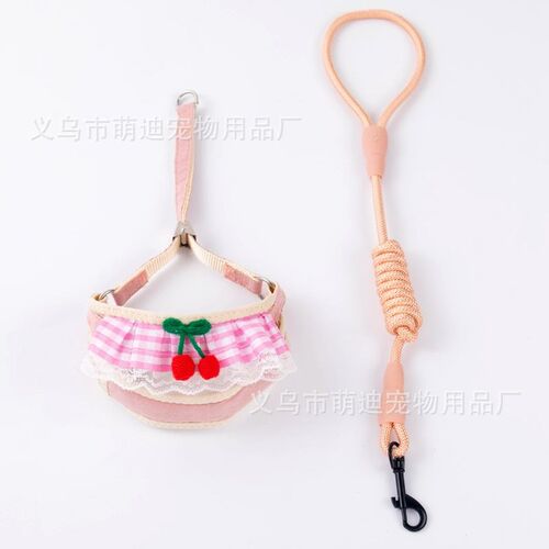 猫咪牵引绳可爱胸背带遛狗绳泰迪小型犬狗链宠物用品狗绳子