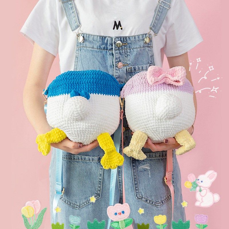 diy卡通可爱猫柯基屁屁材料包手工毛线编织鸭单斜挎包包,服饰配件/皮带/帽子/围巾,DIY编织材料包,淘宝优惠券,粉丝福利购,淘宝优惠卷