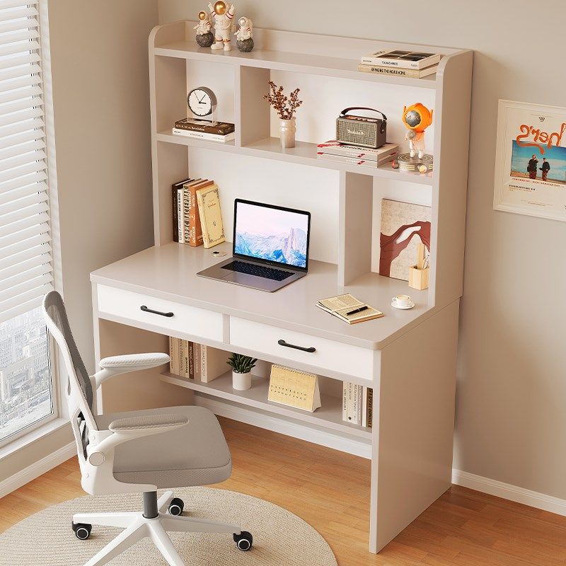实木书桌学生家用书架一体靠墙式学习写字桌卧室电脑办公桌椅套装,住宅家具,电脑桌,淘宝优惠券,粉丝福利购,淘宝优惠卷
