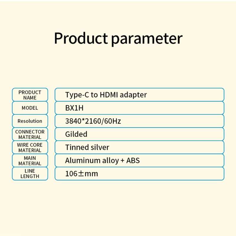 新品K1KF Type C to HDMI-compatible 4K 60Hz Converter Mobile