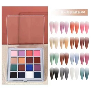 Gradient Polish Nail 速发Solid Art Powder Color Shell