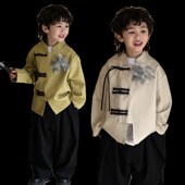 汉服帅气国风男孩中山儿童西装 春唐装 走秀演出 套装 2024男童新中式