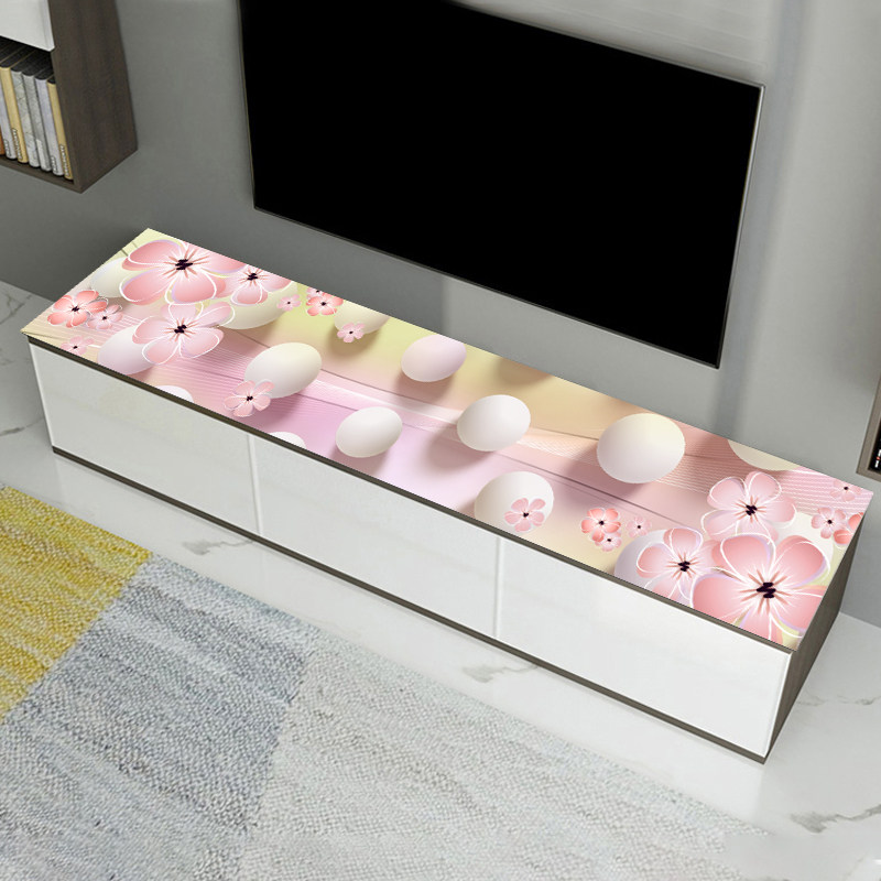 新中式电视柜桌垫防水PVC桌布防油免洗客厅茶几垫子现代简约定制