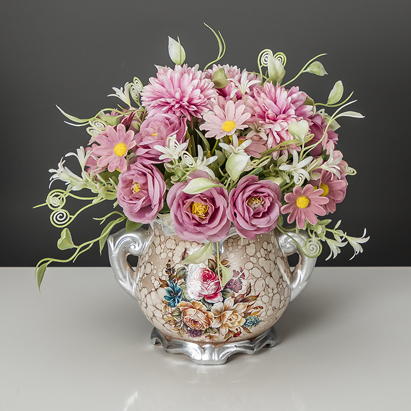 假花装饰 餐桌摆花 室内插花家居摆件品客厅陶瓷花瓶饰品王金,家居饰品,仿真花/假花,淘宝优惠券,粉丝福利购,淘宝优惠卷