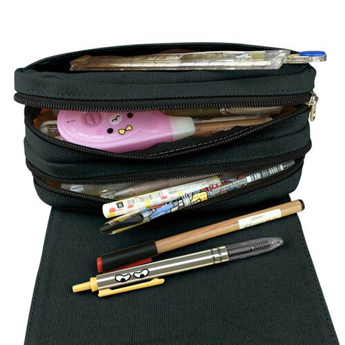 Anime Naruto Pencil Case Canvas Zip Pen Bag Large Capacity