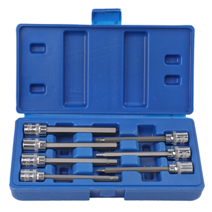 7件套内六角套筒 3/8加长内六角扳手旋具批头套筒套装 花键套筒头