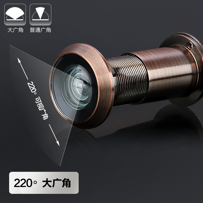 全铜防盗门猫眼门镜家用堵孔通用纯铜大门入户门上的防窥高清门眼