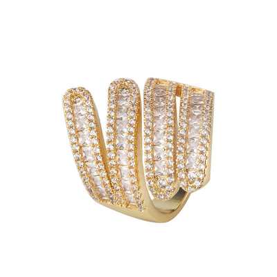 速发Ring women's new style copper micro-set zircon ring eleg