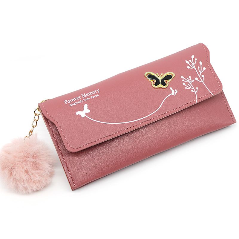 网红Fashionable New Women Long Wallets Pure Color Wool Ball 3C数码配件 其它配件 原图主图