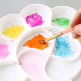 disc flower palette watercolor wat Deli gouache plum