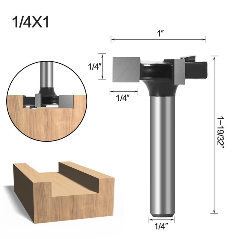 CNC Spboard Surfacing Router Bits, 1/4 inch 6mm Shank 1 inch