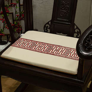红木实木家具沙发垫古典中式条纹刺绣坐垫套圈椅垫罗汉床垫子套