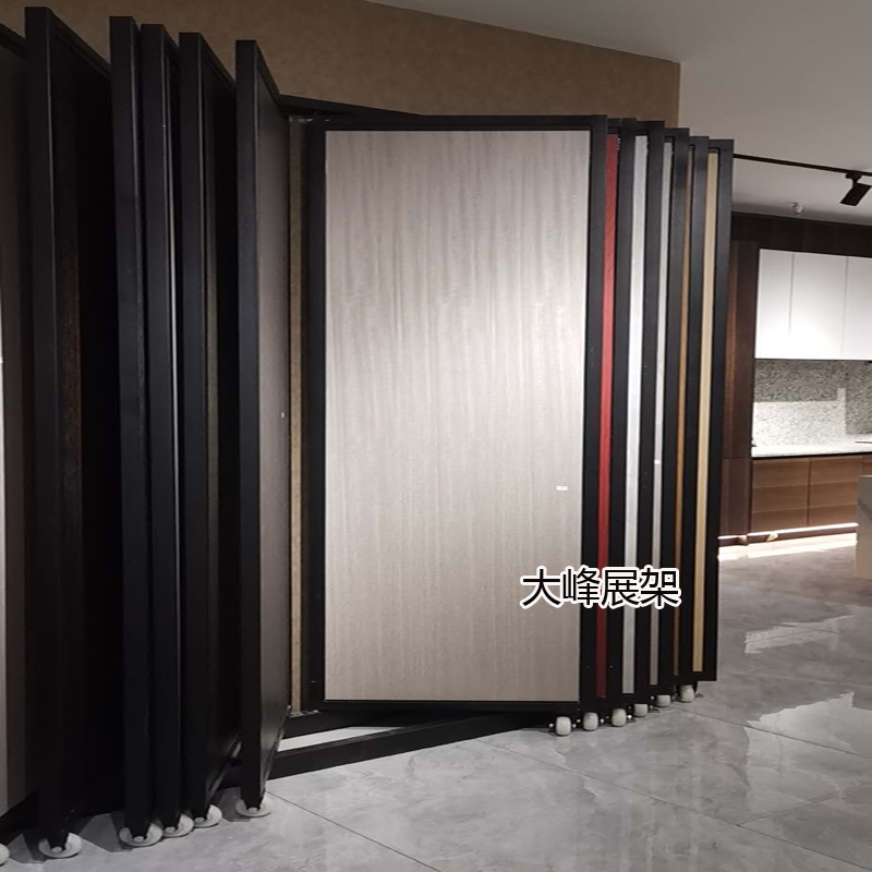 生态板展示架木地板艺术涂料实木免漆板样品墙纸板材翻页立式展架