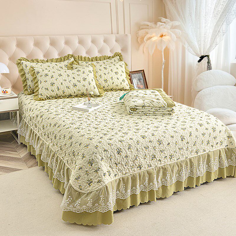 夹棉床盖三件套夏被四件套防滑加厚床单纯棉空调被全棉可机洗薄被,床上用品,隔脏床品,淘宝优惠券,粉丝福利购,淘宝优惠卷