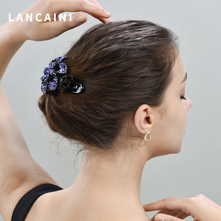 头饰发夹女士抓夹后脑勺头发夹子优雅盘发发卡三齿大号鸭嘴夹