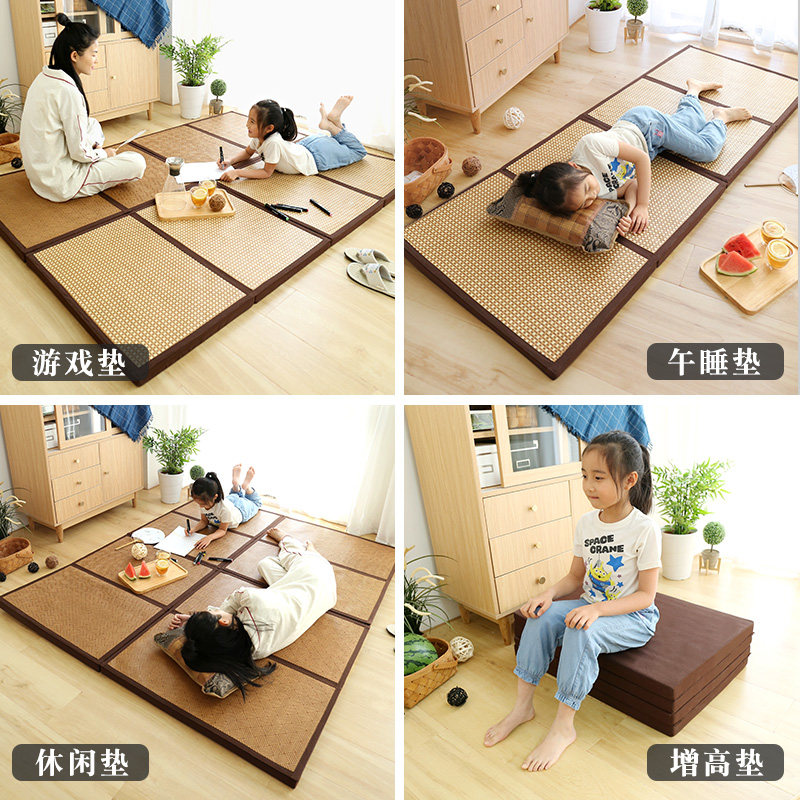 儿童榻榻米地垫日式折叠地毯卧室客厅夏天爬行加厚午睡打地铺垫子