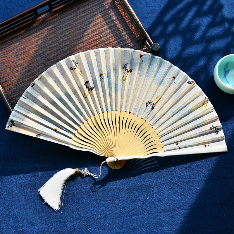 中国风素色古典汉服折扇古风走秀舞蹈拍照旗袍女式扇子日式礼品,居家日用,扇子,淘宝优惠券,粉丝福利购,淘宝优惠卷