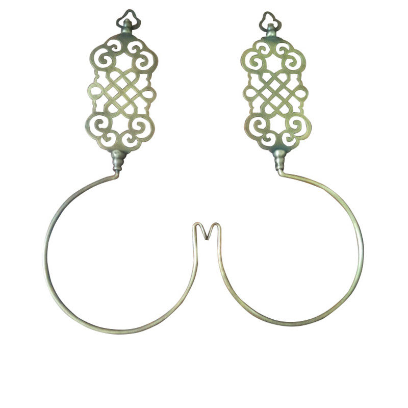 中式窗帘挂钩仿古竹帘铜钩古典珠帘钩老式纯铜中国结蚊帐钩铜挂钩