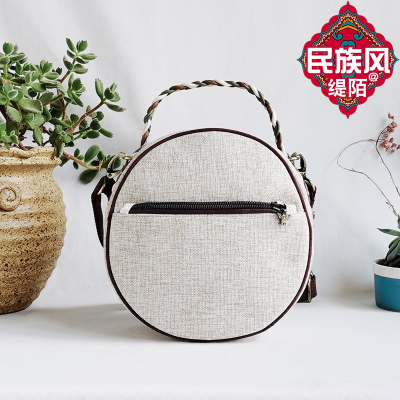小包包女包新款布艺时尚百搭小圆包网红宽带手提单肩包斜挎手机包