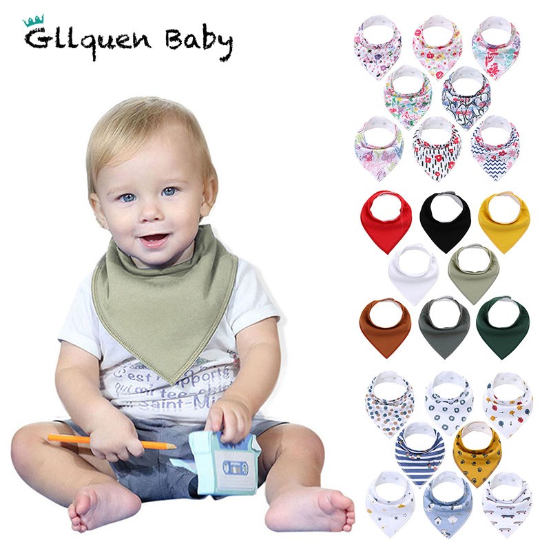 8 Pack Baby Bandana Drool Bibs Organic Absorbent Soft Cotto