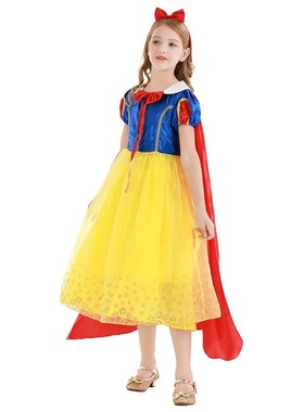 Girl Costume Snow White Princess Dress Cosplay Party Vestido