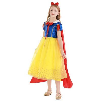 Girl Costume Snow White Princess Dress Cosplay Party Vestido