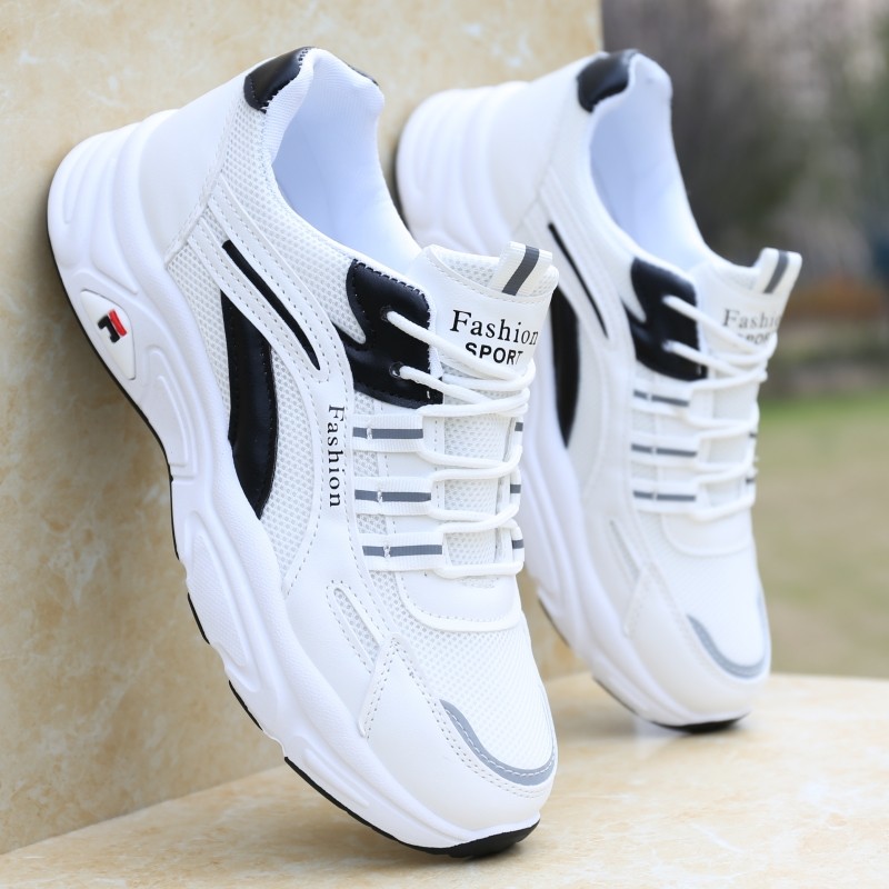 男鞋夏季2023新款运动鞋透气百搭网面男士休闲鞋子软底防臭老爹鞋