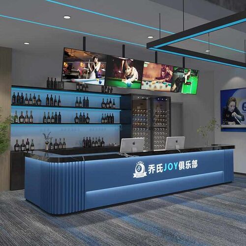 台球厅电竞酒店网咖吧台工业风前台收银台网咖健身房接待台可转角