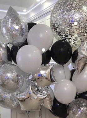 36inch Transparent Gold Silver Confetti Balloons 18inch Star