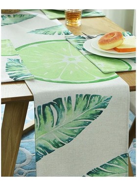 Nordic Monstera Table Runner Dining Table Mat Plant Leaf Non