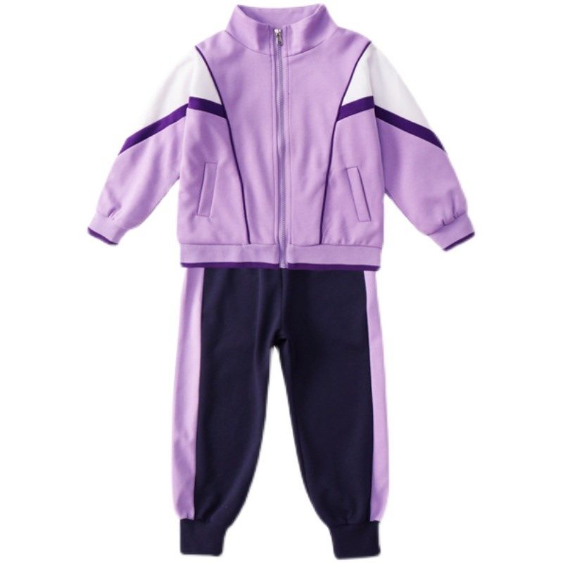 小学生校服春秋装紫色儿童运动会班服三件套英伦风幼儿园园服